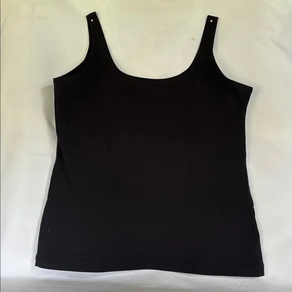 SLIGHTLY WORN WOMEN CLASSIC BLACK SCOOP NECK TANK TOP- SIZE BRAZIL GRANDE (LARGE - Picture 2 of 5
